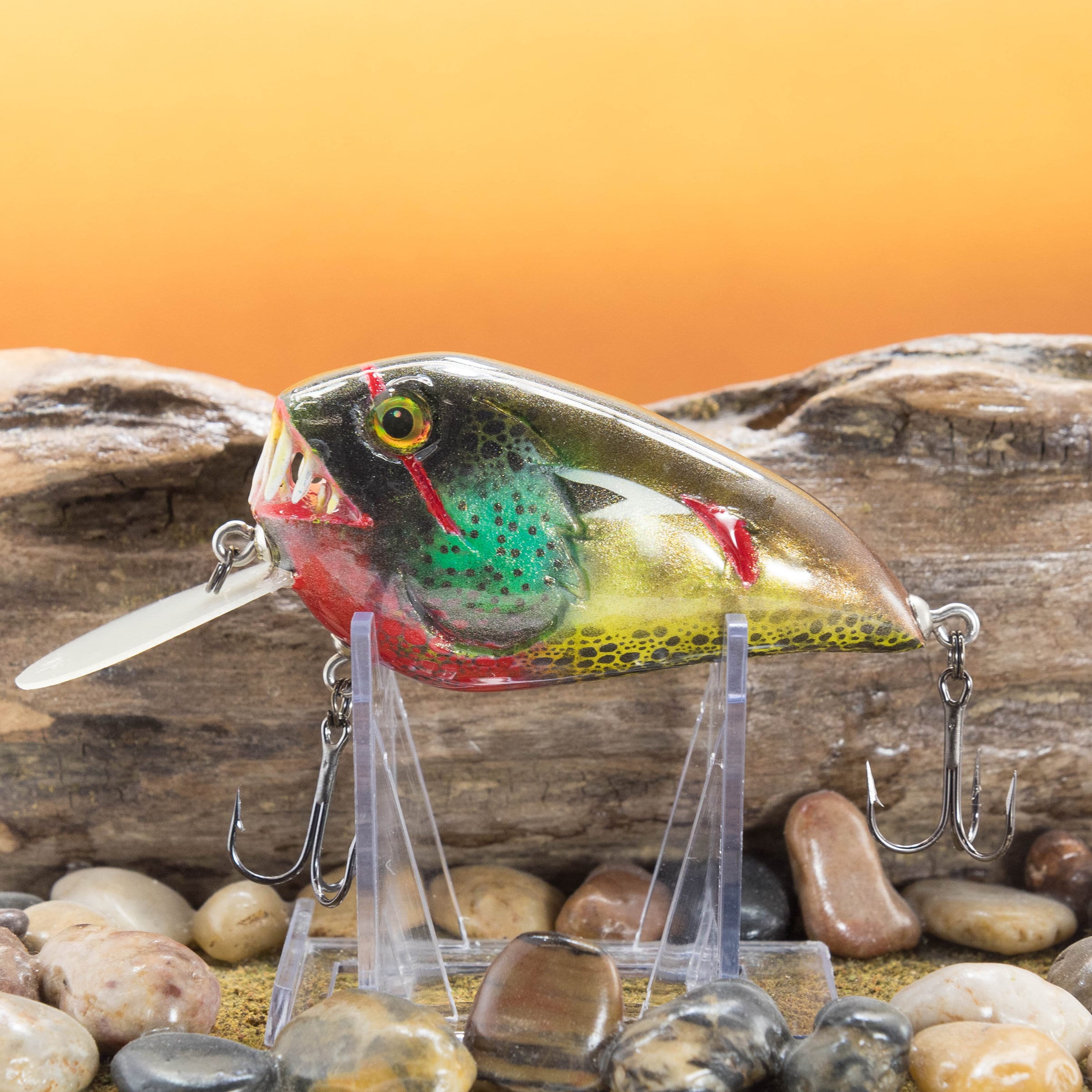 2.5 squarebill shallow diving crankbait with custom painted body