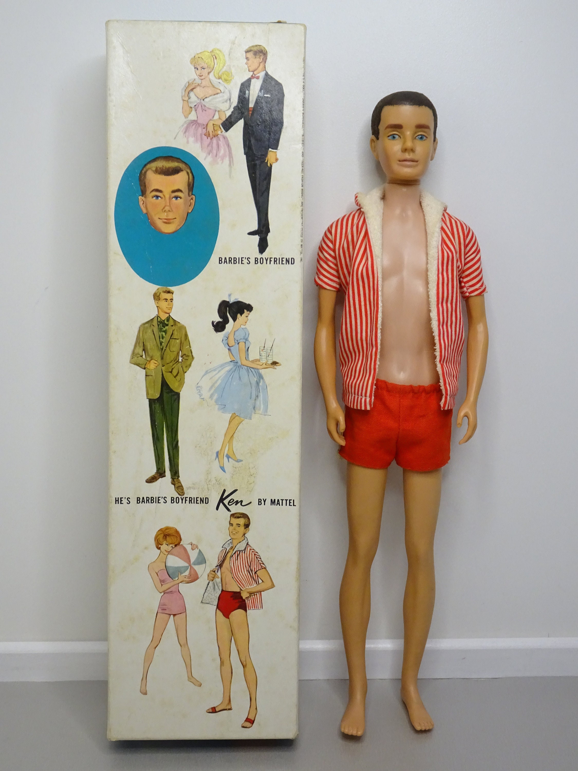 Genuine (Barbie)Ken doll 1959-60s Swimsuit jeans shirt flipflops robe dr  clothes