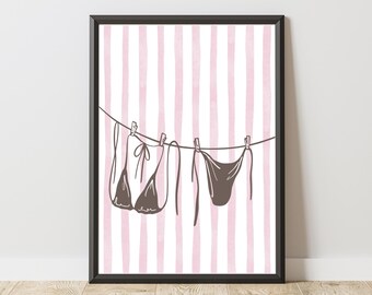 Costal Bikini Art – Printable Summer Decor | Swimsuit Wall Art Download | Costal Print