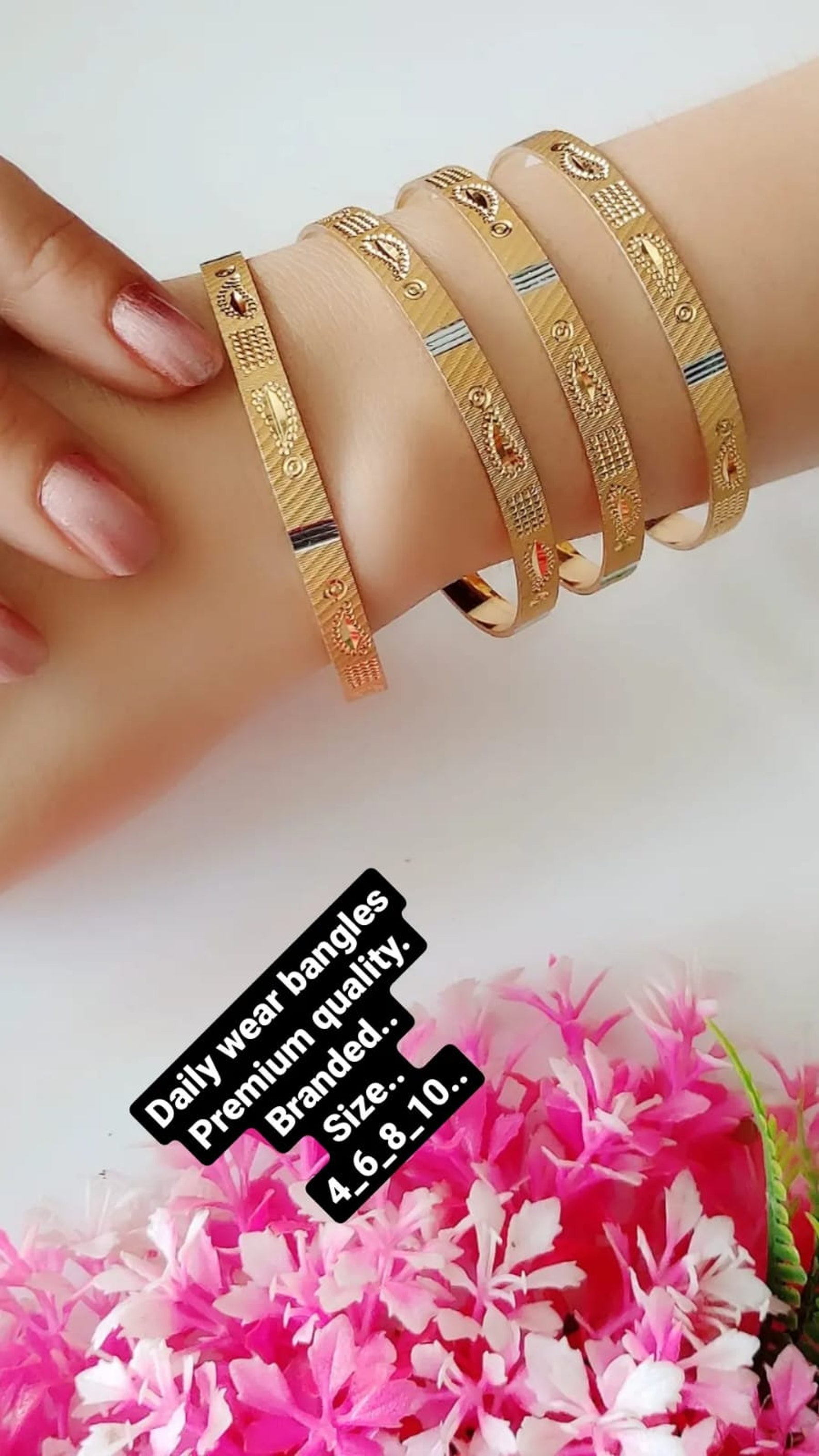 22 Kt Gold Plated Bangle, Gold Filled Bangle, Gold Bracelet, Gold