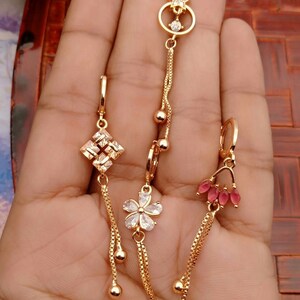 HERShine | Very Beautiful  Latest Trendy Cz Stone Studded Rose Gold Dangle And Drop High Quality Charm Combo Earring