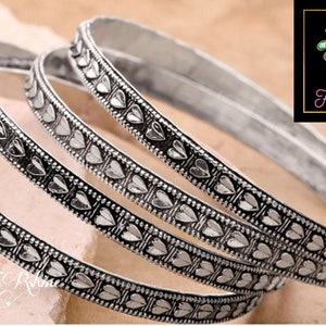 Indian oxidized stacking bangles, ethnic antique black finished oxidised bangle Jewelry, boho hippie silver look indian-Pakistani set