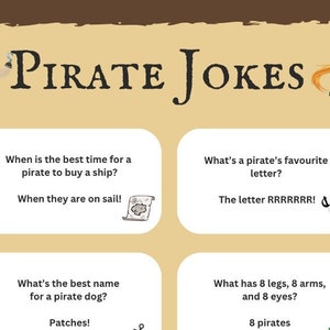 24 Pirate Jokes Printable Pirate Jokes Instant Download Pirate Jokes Digital Download Pirate Kids Jokes Pirate Party Jokes Print at Home