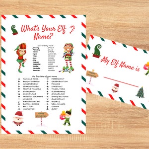Whats Your Elf Name Name Generator Printable Party Game Instant ...