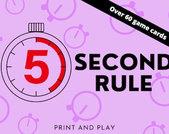 5 Second Rule Game Pack Plus de 100 cartes 5 Second Rule Family Fun Family Feud 5 Second Rule Imprimez et jouez 5 Second Rule Game Téléchargement immédiat