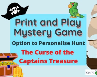 Pirate Print & Play Mystery Game Pirate Theme Challenge Game Pack de jeu de pirate Personnalisez Pirate Game Pirates Unique Pirate Game Pirate Fun