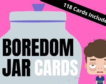 118 Boredom Jar Cards I'm Bored Cards for Kids Boredom Buster Jar Boredom Buster Activities Idées amusantes pour les enfants Activités de vacances pour les enfants