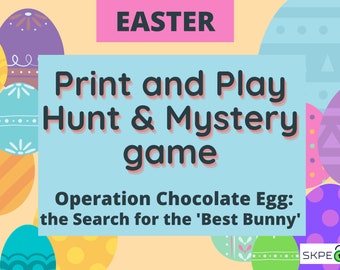 Easter Print & Play Hunt, Easter Game, Easter Fun, Easter Mystery Game Easter Activity Easter Holiday Kids Instant Download Easter Hunt Game