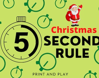 5 Second Rule Christmas Theme Game 5 Second Rule Family Fun Print and Play 5 Second Rule Thème du jeu de Noël Famille Noël 5 Second Game