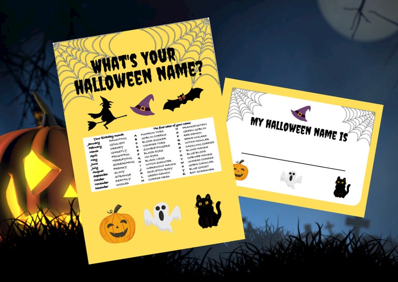 Whats Your Halloween Name Name Generator Halloween Printable - Etsy UK