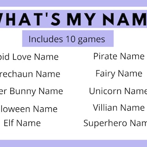 What&#39;s My Name? Name Generator Printable Instant Download Party Game Teacher Name Generator 10 Themes Name Generator Halloween Fairy Pirate