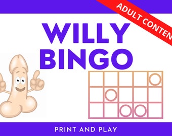 Willy Bingo 16 cards RUDE Hen Party Bachelorette Bingo Rude Willy Bingo Fun Hen Party Willy Fun Adult Rude Bingo Bachelorette Game Bingo Fun