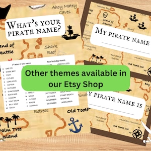 What's Your Pirate Name? Name Generator Printable Party Game Instant ...
