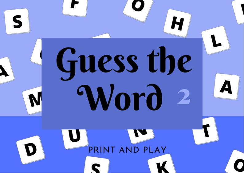 Guess the Word Family Game Night Guess the Word Game Instant Download