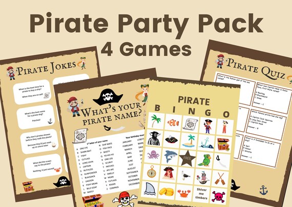 Pirate Theme Party Games Pirate Themed Party Instant Download 