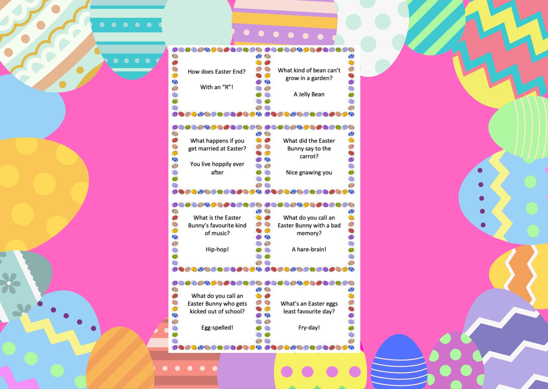 24 Easter Jokes Printable Easter Jokes Instant Download Easter Jokes Digital Download Easter Kids Jokes Easter Bunny Jokes Print at Home