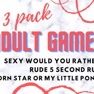 Adult Games Pack, 3 Adult Games, Friends Adult Dirty Game Variety, Friends Party Adult Game, Summer Games Night, Couples Adult Games Variety