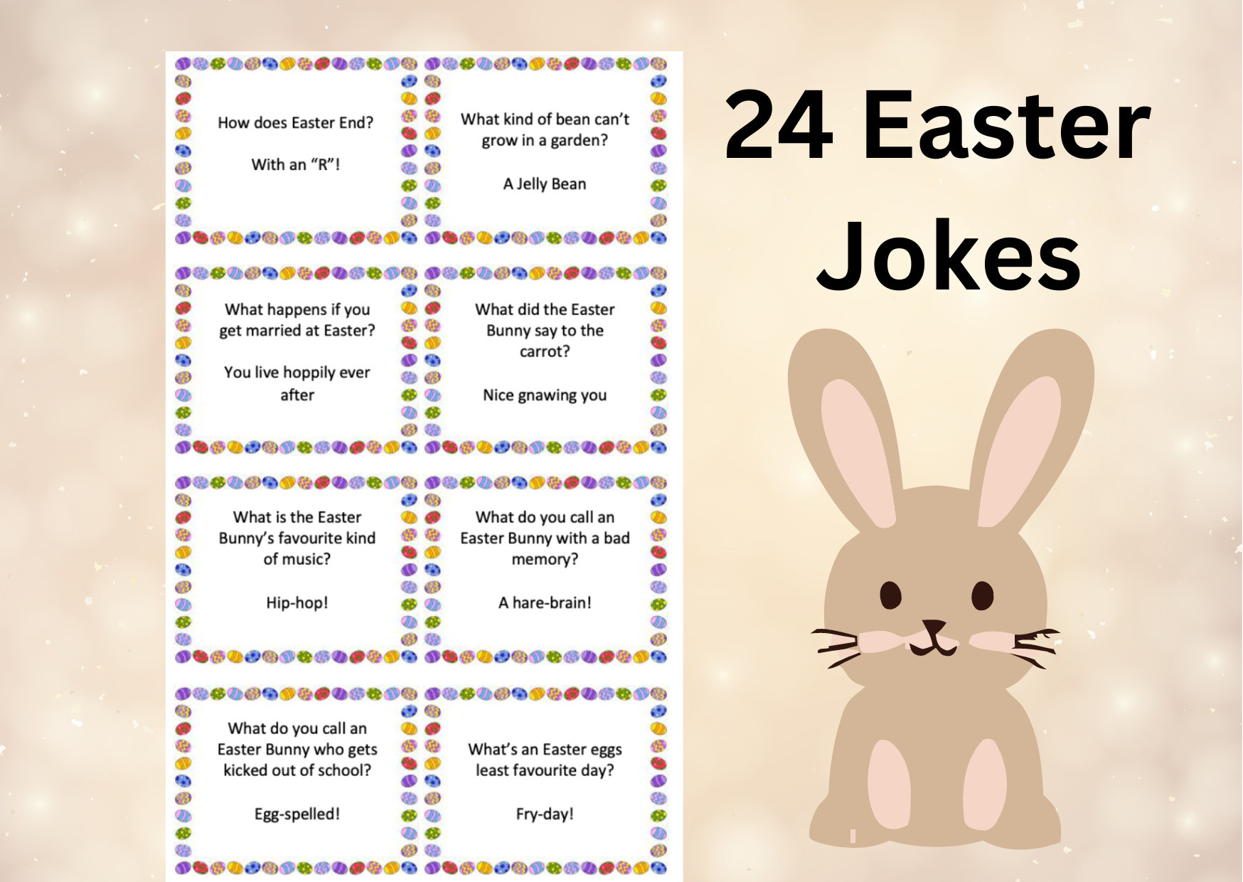 24 Easter Jokes Printable Easter Jokes Instant Download Easter Jokes