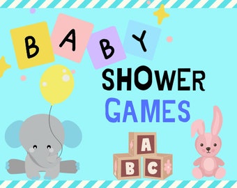 Jeux de douche de bébé, 9 pack de jeux de douche de bébé, téléchargement instantané jeux de douche de bébé, jeu de douche de bébé imprimable, jeu de douche de bébé neutre entre les sexes