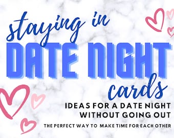 Staying In Date Night Cards, At Home Date Night Cards, Ideas for the Indoor Date Night, Couples Date Night Card Pack, Couples Fun Date Night