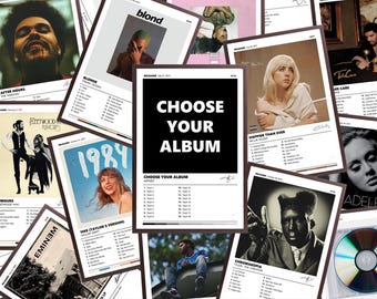 CUSTOM, Aesthetic Music Album Poster Print Premium Wall Art Design, Choose your Own Albums and Artists