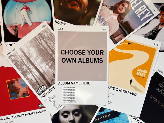 CUSTOM, Choose Your Own, Mini Music Album Print Minimalist Poster Polaroid Postcard Aesthetic Room Decor Gift Collection (6x4inch)