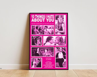 10 Things I Hate About You Aesthetic Movie Poster Print Premium Wall Art Design