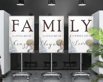 Familia Un poco de impresión loca, Citas familiares, Signo familiar, Arte de pared imprimible, Definición de familia Imprimible, Decoración de pared Sign Art Familia