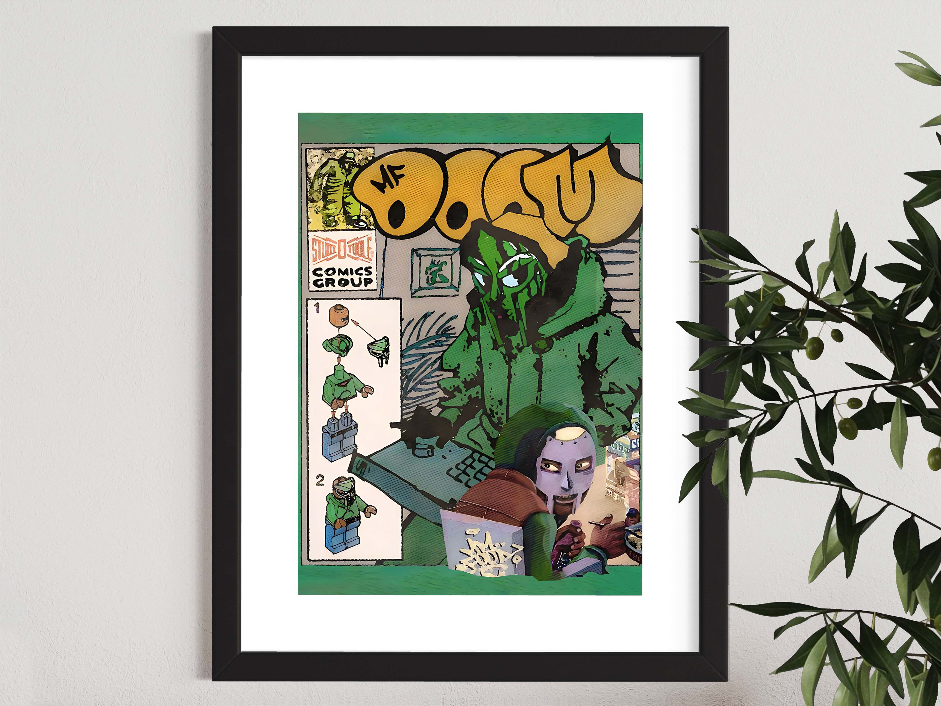 MF Doom Fashion Vintage Poster | Nike Hip-hop Rap Poster | A2 A3 A4 Framed Poster Print | Wall Art