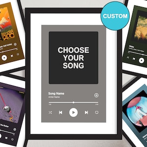 Custom Song Print | Choose Any Album | A2 A3 A4 Framed Poster Print | Album Cover Wall Art