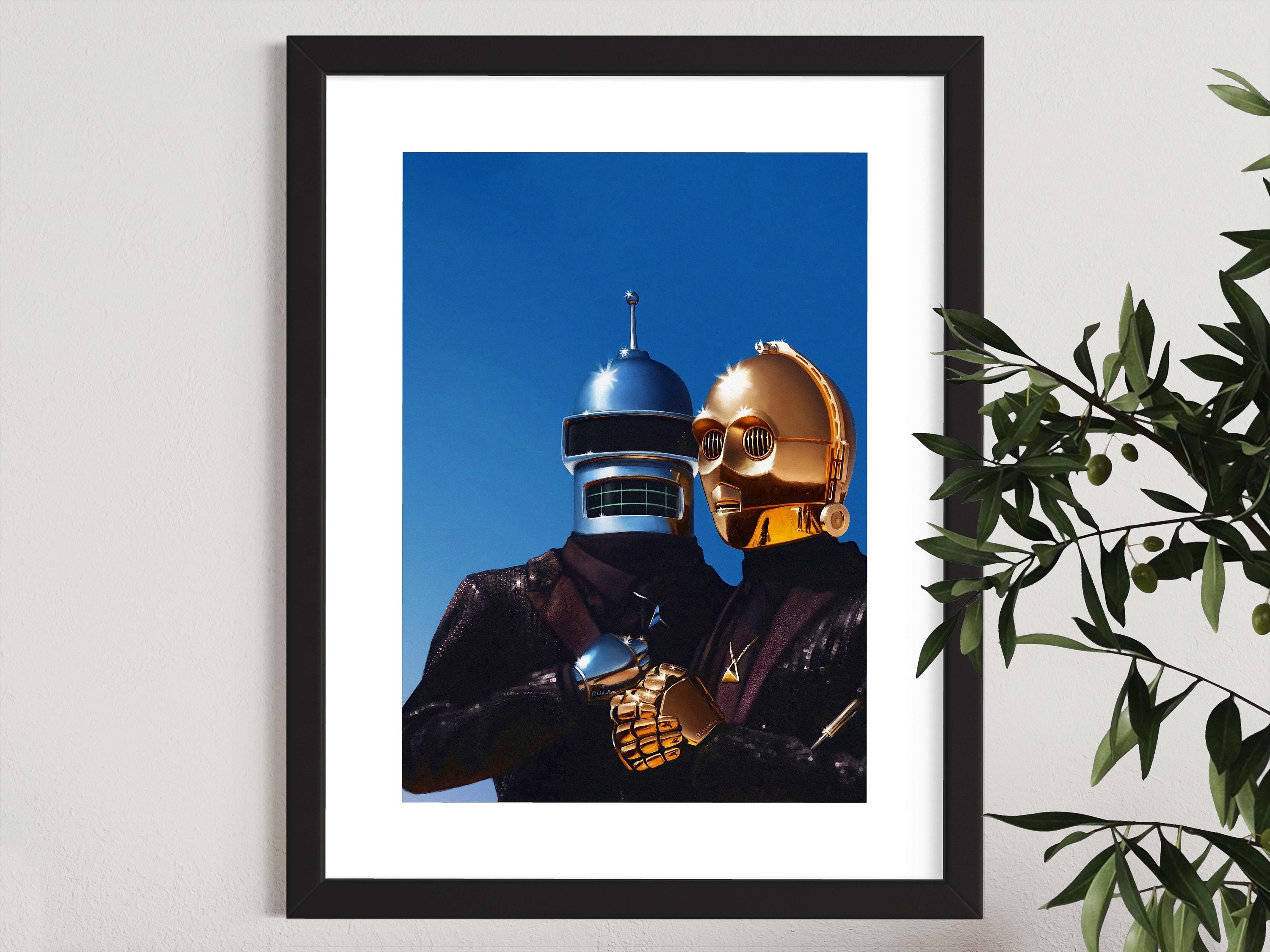 Daft Punk Fashion Vintage Poster | C3PO Bender Star Wars Futurama