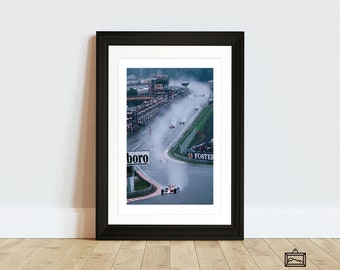 Affiche Vintage Senna - Grand Prix De Belgique Spa F1 - Impression Rétro Marlboro - NEUVE