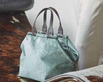 Velvet Opulence: Elevate Your Style | Blue Velvet Dreams | Light Blue Handbag and Velvet Bag Combination