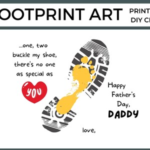 Father's Day Footprint Art Printable DIY Craft Keepsake - Etsy