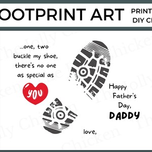 Father's Day Footprint Art Printable DIY Craft Keepsake - Etsy