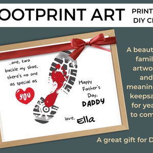 Father's Day Footprint Art Printable DIY Craft Keepsake - Etsy