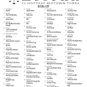 Motown Music Bingo, 50 Unique Cards Total w/ Playlists Included, Top Motown Hits, PDF Digital Download, 2 Cards Per Sheet, Printable image 3