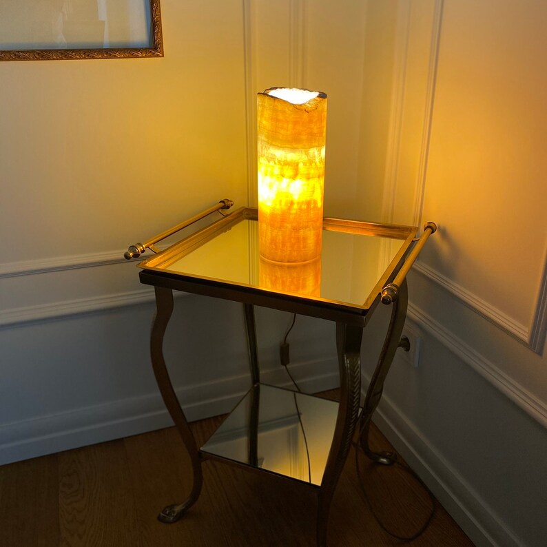 Handmade Cylinder Onyx Table Lamp Onyx Lamp Luxury Modern Etsy