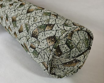 Draught excluder, original vintage fabric, removable washable outer cover, approx. 14cm diameter.