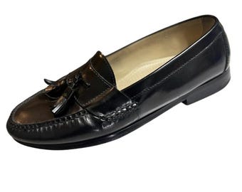 Cole Haan Pinch Tassel Loafers Black Leather Mens Size 10 D