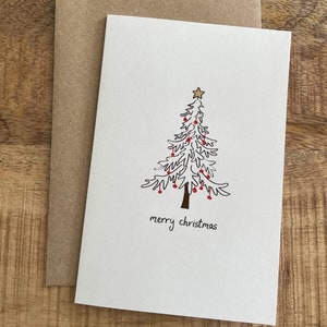 Árvore de Natal desenhada à mão, Feliz Natal, Cartão de Natal, Época de Natal, Cartão de Natal, Rabisco, Cartão de Saudações, Boas Festas