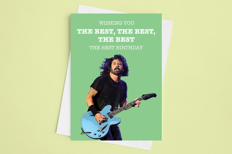 Dave Grohl Happy Birthday Card Foo Fighters Birthday Gifts - Etsy