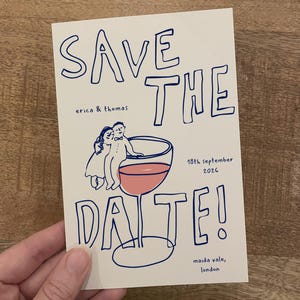 Hand Drawn Save the Date - Digital Template | Printable Invitation | Wedding Template | Editable Invite | Wedding Design | Illustration