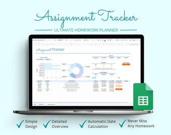 Opdrachttracker Google Spreadsheets, Opdrachtplanner, Huiswerkplanner, Spreadsheetplanner, School- en Collegeplanner