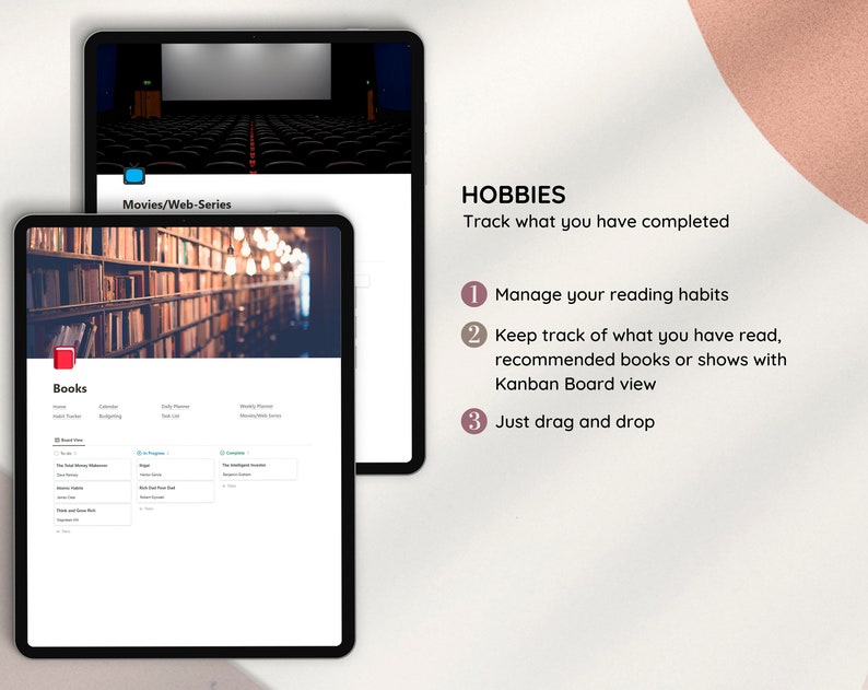 Notion Digital Planner, Simple Digital Planner, Notion and