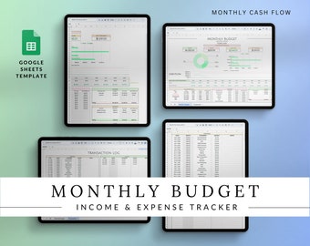 Monthly Budget Spreadsheet, Google Sheets Budget Template, Digital Budget Planner, Savings, Debt and Bill Tracker