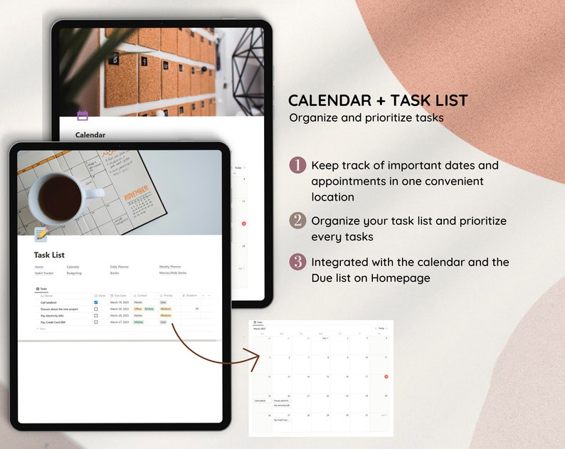 Notion Digital Planner, Simple Digital Planner, Notion and