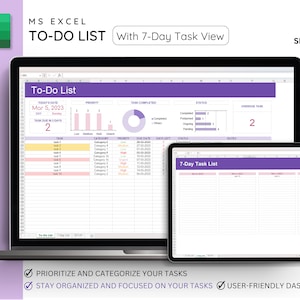 To Do List Excel Template, To Do List Digital, To Do Planner, Daily Checklist Template, Daily Task List, Task Planner