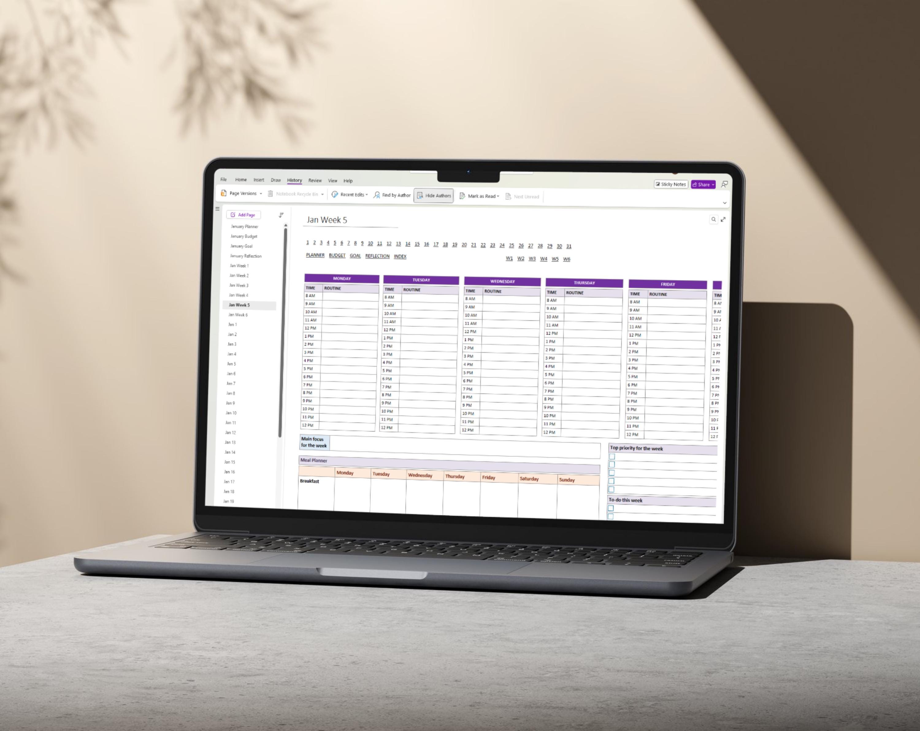 Onenote Digital Planner: Undated | Self-care | Productivity | Daily ...