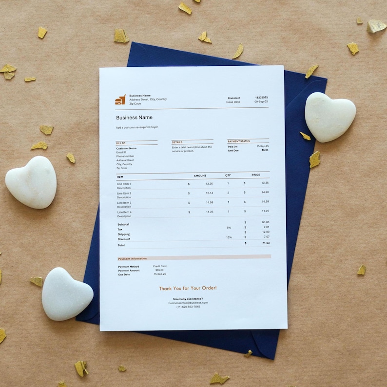 Aesthetic design invoice template